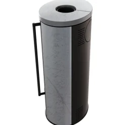 KRATKI ERIK Ø150 5,5 kW Keramikofen GRAY SATIN Deckel Schwarz Termotec