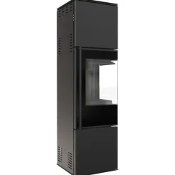 KRATKI REN M/P Kaminofen 7kW Ø150 Schwarz Montageset Selbstschließend