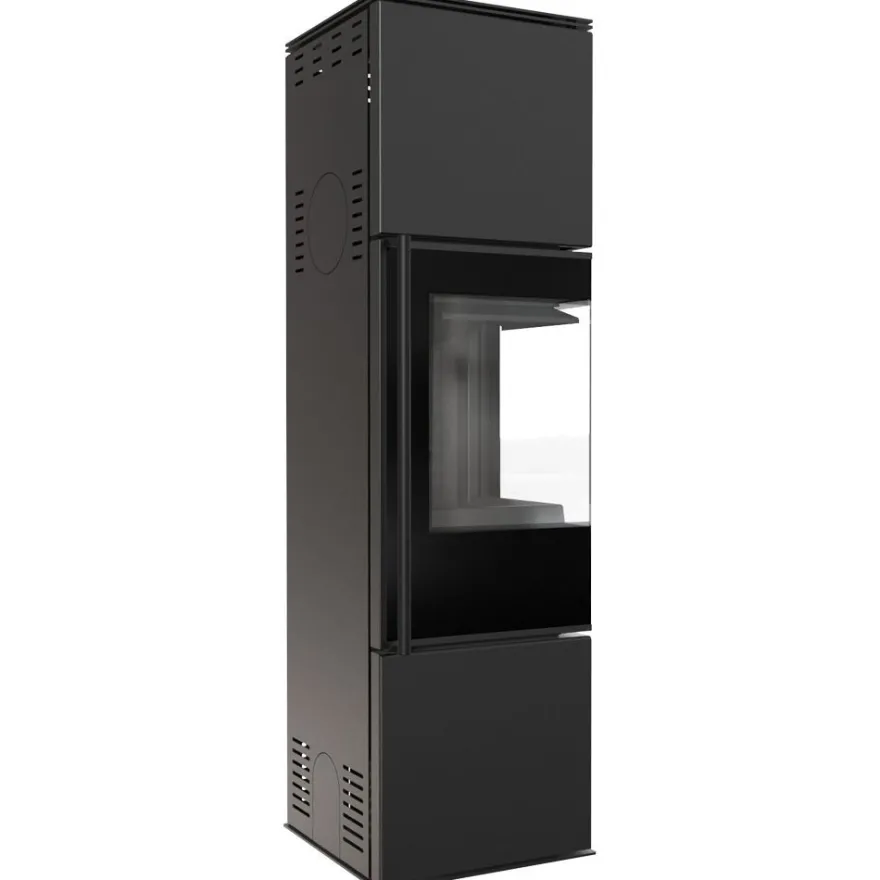 KRATKI REN M/P Kaminofen 7kW Ø150 Schwarz Montageset Selbstschließend