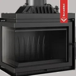 KRATKI SIMPLE Kamineinsatz links 8 kW Ø 150 – Gusseisen, Eckkamin, BImSchV II