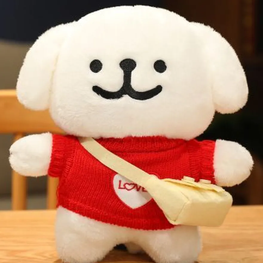 Kreativ Welpen Plüschtier Maltese Hund Plüsch Puppe Doll Kinder Spielzeug Gift 25cm
