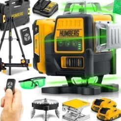 Kreuzlinienlaser im Koffer + Humberg HM-171 Stativ
