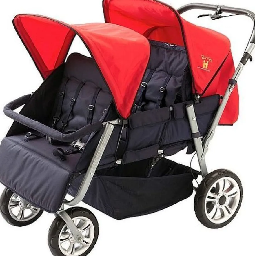 Krippenwagen Helena 4Er Rote Sonnendächer Tagesmutter Kindergarten Kinderwagen