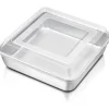 Kuchenform Edelstahl Auflaufform 24x24x5cm Brownie Backform Deckel