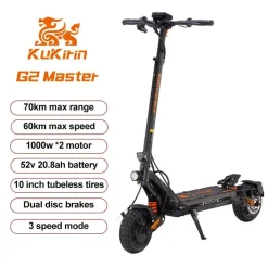 KuKirin G2 Master faltbarer Elektroroller, 1000W*2 Dual-Drive-Motor, 52V20.8Ah Akku