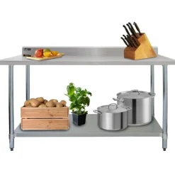 KuKoo Gastro Catering Edelstahl Arbeitstisch Küchentisch Zubereitungstisch 183cm