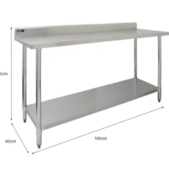 KuKoo Gastro Catering Edelstahl Arbeitstisch Küchentisch Zubereitungstisch 183cm