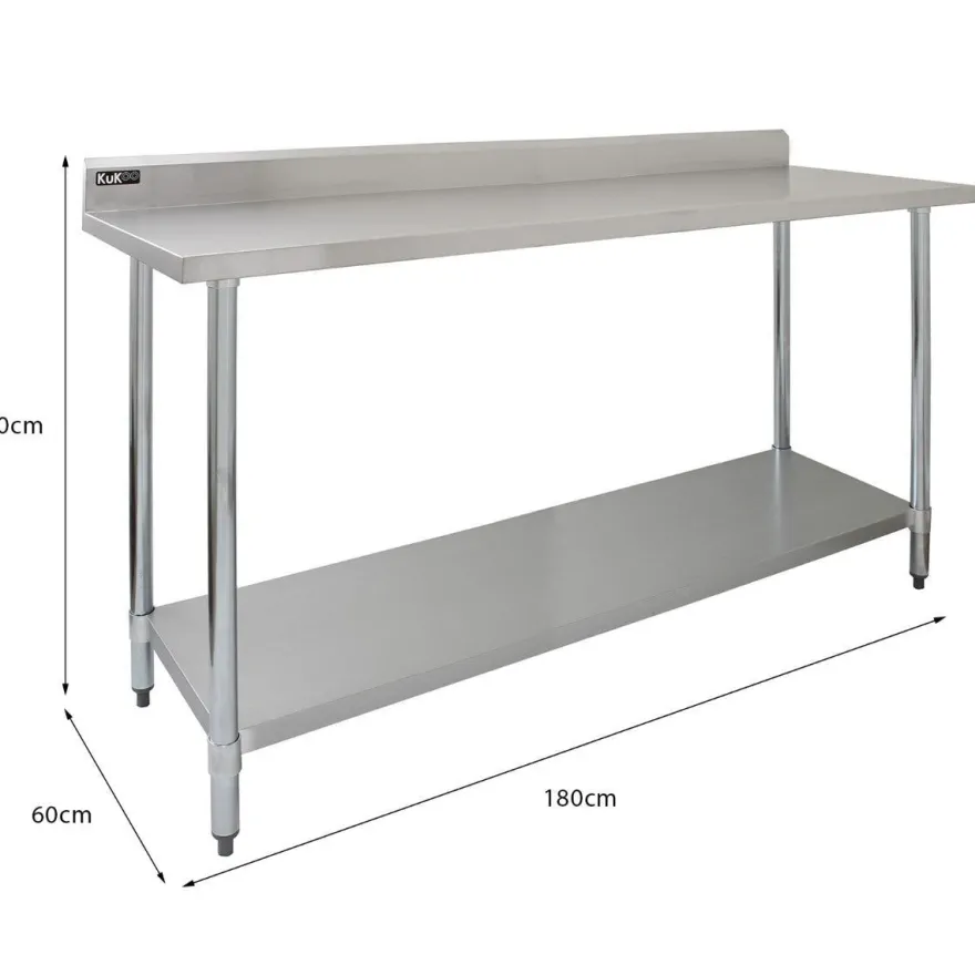 KuKoo Gastro Catering Edelstahl Arbeitstisch Küchentisch Zubereitungstisch 183cm