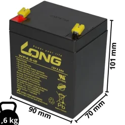 Kung Long WP4.5-12 AGM Akku 12V 4,5Ah – passend für GP1245 | VdS-Ausführung