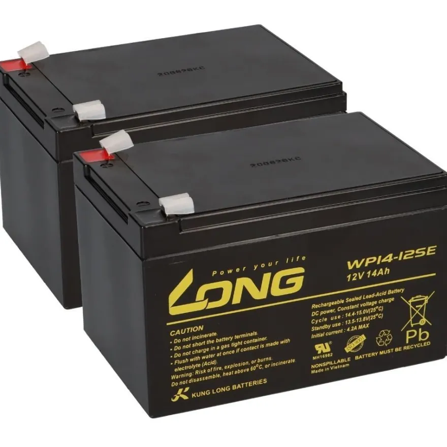 Kung Long WP14-12SE Akku-Satz 24V 14Ah für Robomow 24V Rasenroboter – 2x 12V AGM