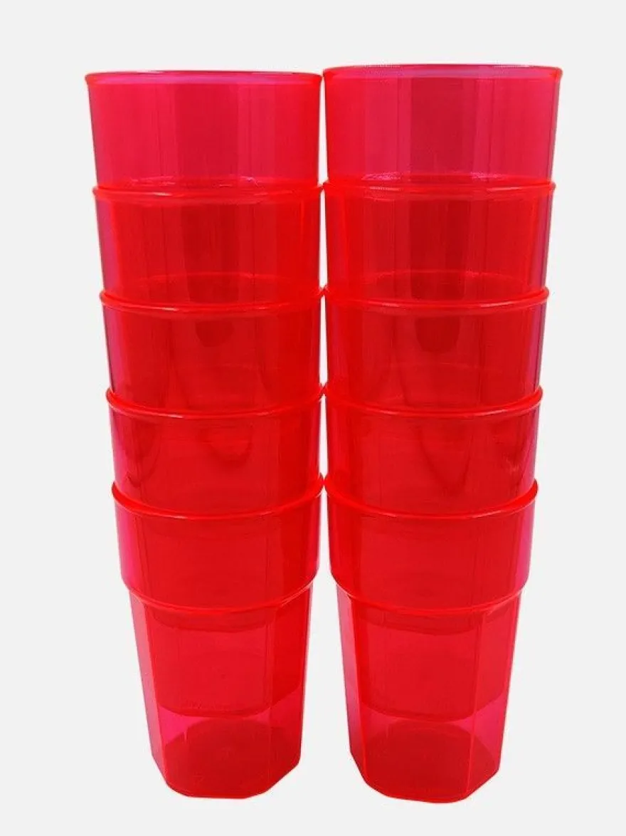 Kunststoff Mehrwegbecher Cocktailbecher bruchfest PC rot - Made in Germany