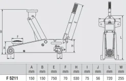 Kunzer Rangierwagenheber 2,25 Tonnen Hydraulischer Auto Wagenheber F5211