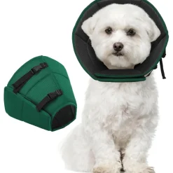 Kuoser Halskrause Hund Leckschutz Schutzkragen Einstellbar Hundekragen Grün M M