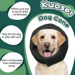 Kuoser Halskrause Hund Leckschutz Schutzkragen Einstellbar Hundekragen Grün M M