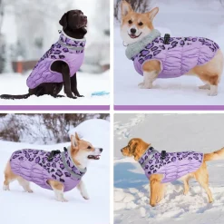 Kuoser Wintermantel für große Hunde - Winddichte, wasserdichte Hundejacke mit