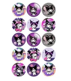 Kuromi Weißer Hase Essbar 12 Muffin Zuckermasse Tortenbild Tortenaufleger 03