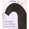 LaaVoo Echthaar Extensions Mokka Braun Sew in Weft Tressen Glatt 40cm 100g #1C
