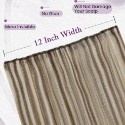 LaaVoo Echthaar Tressen Extensions Blond Highlighted Glatt Weft Extensions