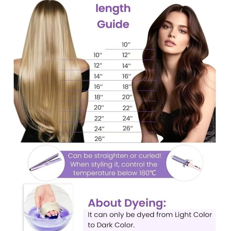 LaaVoo Echthaar Tressen Extensions Blond Highlighted Glatt Weft Extensions