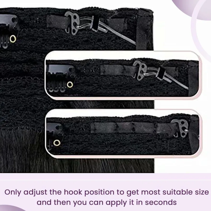 LaaVoo Invisible Secret Wire Extensions Echthaar Schwarz #1 Fish Line Hair