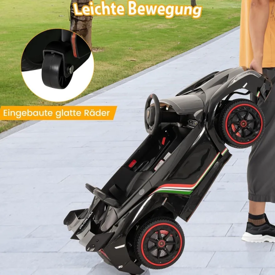 Lamborghini Elektroauto für Kinder, Kinderfahrzeug mit 2,4-G Fernbedienung& Hupe