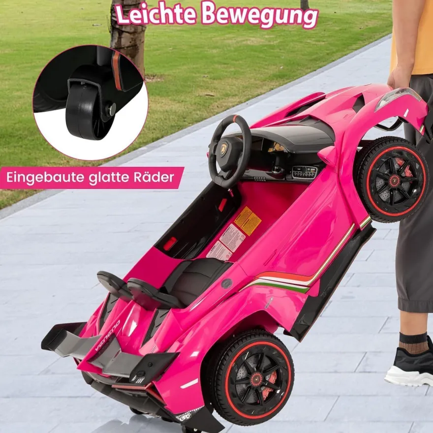 Lamborghini Elektroauto für Kinder, Kinderfahrzeug mit 2,4-G Fernbedienung& Hupe