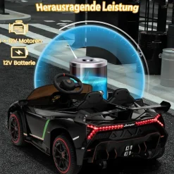 Lamborghini Elektroauto für Kinder, Kinderfahrzeug mit 2,4-G Fernbedienung& Hupe