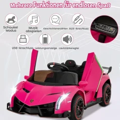 Lamborghini Elektroauto für Kinder, Kinderfahrzeug mit 2,4-G Fernbedienung& Hupe