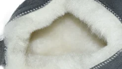 Lammfell Leder Mokassin Hausschuhe Pantoffeln Hüttenschuhe Slipper Gr.36-47 Grau