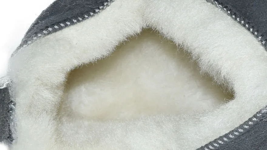 Lammfell Leder Mokassin Hausschuhe Pantoffeln Hüttenschuhe Slipper Gr.36-47 Grau