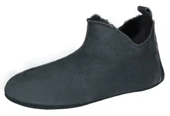 Lammfell Leder Mokassin Hausschuhe Pantoffeln Hüttenschuhe Slipper Gr.36-47 Grau