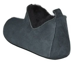 Lammfell Leder Mokassin Hausschuhe Pantoffeln Hüttenschuhe Slipper Gr.36-47 Grau