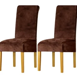Lansheng 2er Set Stuhlhussen aus Samt, universell, abnehmbar, waschbar, für