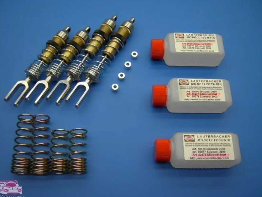 Lauterbacher Stoßdämpfer Super-Set für den Conrad Carbon Fighter 1 + 2