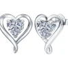 LAVUMO Ohrringe Set 925 Silber Zirkonia Damen Herz Ohrstecker Geschenke