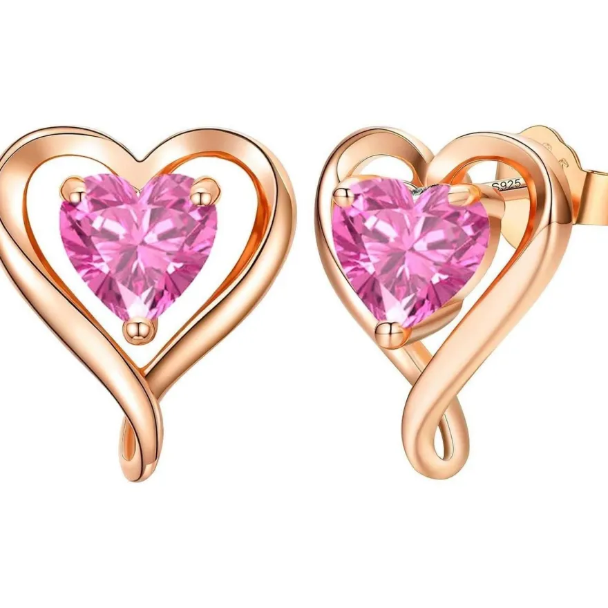 LAVUMO Ohrringe Silber 925 Rosegold Gold Damen Ohrstecker Set, Geschenk für