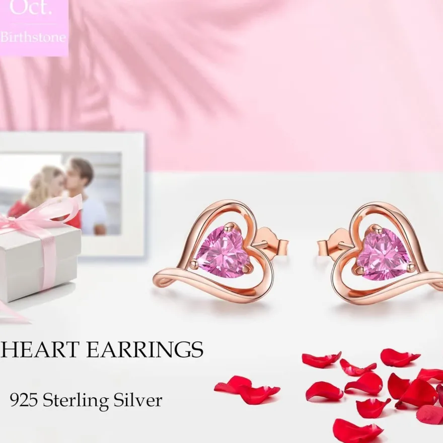 LAVUMO Ohrringe Silber 925 Rosegold Gold Damen Ohrstecker Set, Geschenk für