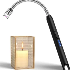 LcFun Stabfeuerzeug USB Elektrisch Lichtbogen Winddicht Camping Feuerwerk