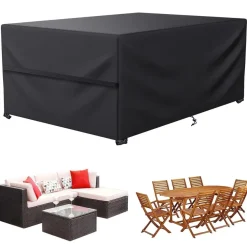 LCGOD Abdeckhaube für Gartenmöbel, 213x132x74cm, Wasserdicht, 600D Oxford Gewebe