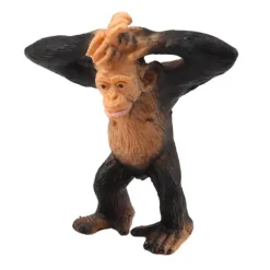 Lean Satz Mini-Figuren Wildtiere Schimpanse Giraffe 6-9Cm 4Stk