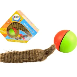 Leantoys Ball mit flauschigem Frettchenschwanz, interaktives Badespielzeug