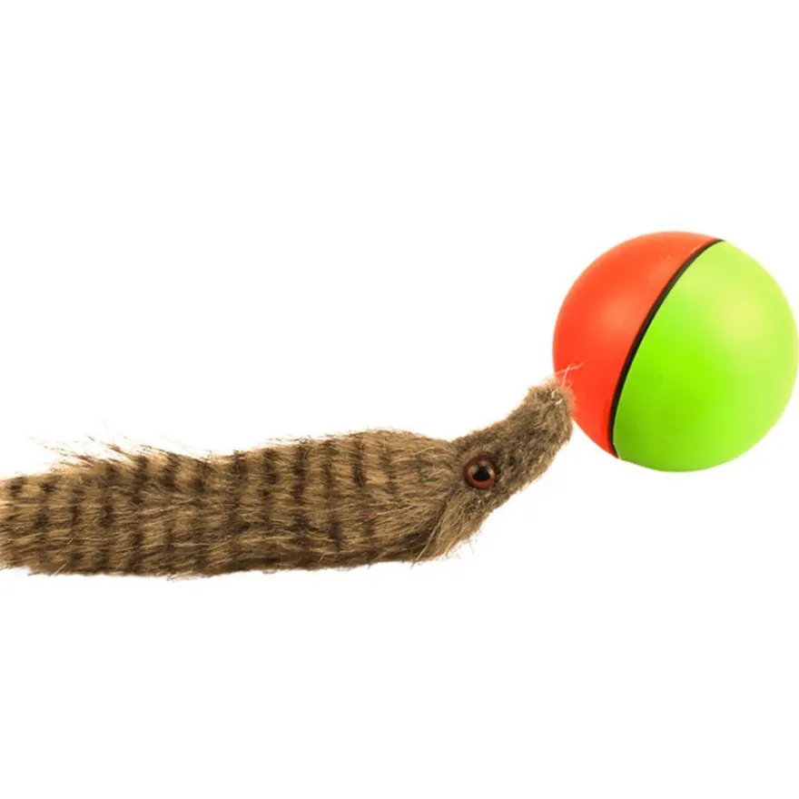Leantoys Ball mit flauschigem Frettchenschwanz, interaktives Badespielzeug