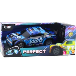 Lean Toys Ferngesteuertes Rc-Rennauto Leuchtendes Gehäuse Schwarz Und Blau