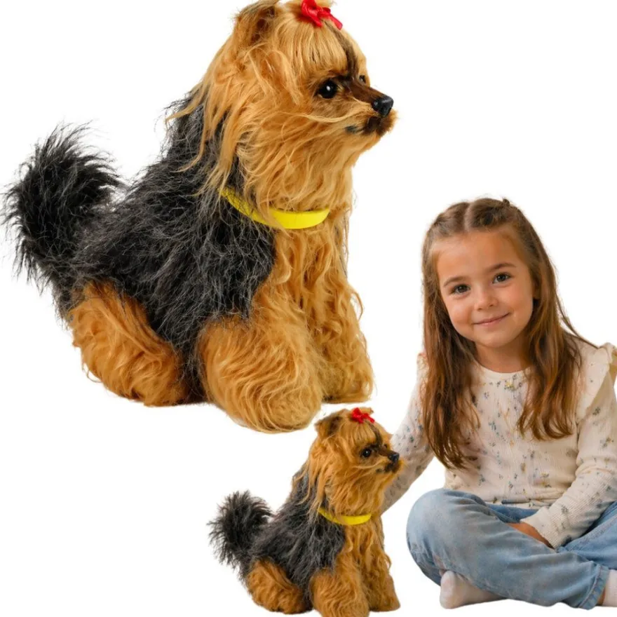 Lean Toys Interaktiver Yorkshire Terrier Hund Plüsch Hund Bellen Bewegt Schwanz