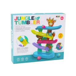LeanToys Kugelbahn Giraffe und Äffchen mit Geräuschen, bunt