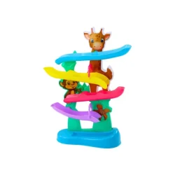 LeanToys Kugelbahn Giraffe und Äffchen mit Geräuschen, bunt