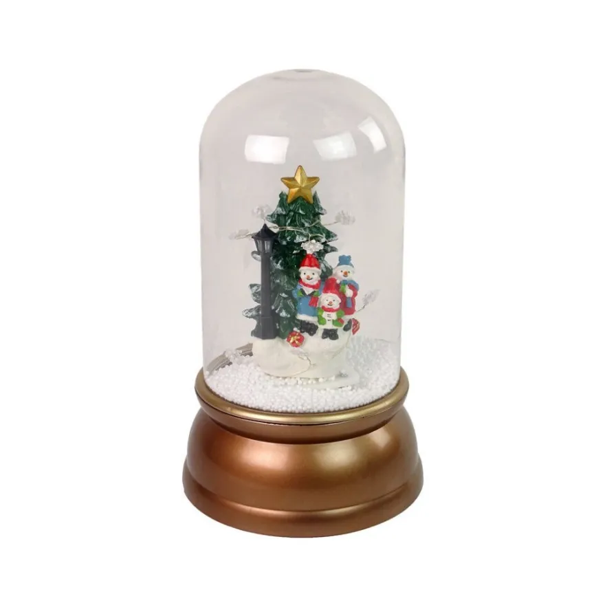 Lean Toys LEAN Toys Weihnachtskuppel mit Schnee und Musik, Weihnachtsmann, Gold