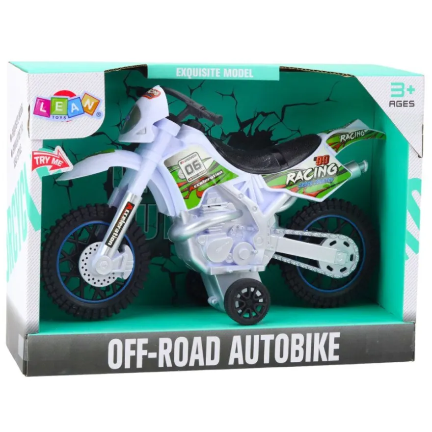 Lean Toys Off-Road Cross-Country-Motorrad-Antriebslichter Sounds Weiß