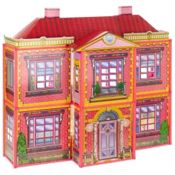 Leantoys Puppenhaus - Große Villa mit Möbeln + E PUPPE