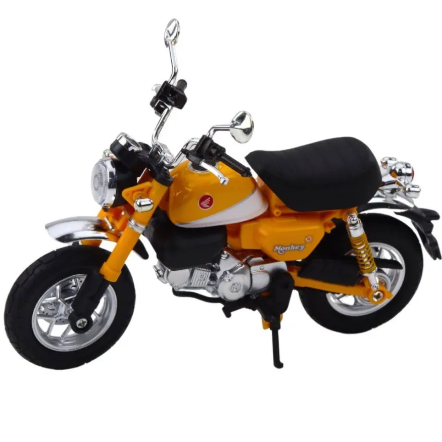 Lean Toys Retro Classic Metall-Motorradscheinwerfer Gelb 1:12